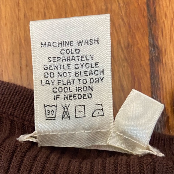 Sophie Max Sweet Chocolate Brown Stretch Button Up Sweater, Fun Sleeves, Sz Sml - Picture 7 of 9